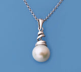Sterling Silver Pendant with 8-9mm Round Shape Freshwater Pearl - Wing Wo Hing Jewelry Group - Pearl Jewelry Manufacturer