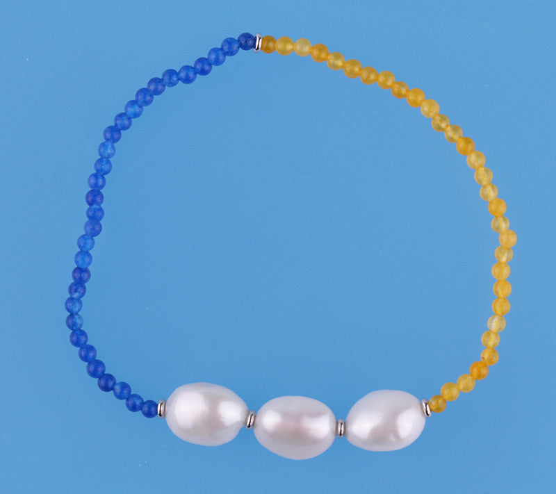 9-9.5mm Oval Shape Freshwater Pearl with Agate - Wing Wo Hing Jewelry Group - Pearl Jewelry Manufacturer
