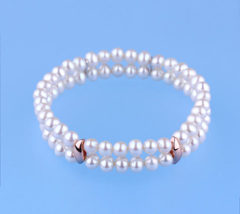 Sterling Silver with 5-5.5mm Potato Shape Freshwater Pearl Bracelet