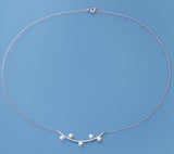 Sterling Silver Pendant with 4-4.5mm Button Shape Freshwater Pearl and Cubic Zirconia - Wing Wo Hing Jewelry Group - Pearl Jewelry Manufacturer
