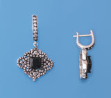Sterling Silver Earrings with Cubic Zirconia and Corundum - Wing Wo Hing Jewelry Group - Pearl Jewelry Manufacturer - 3