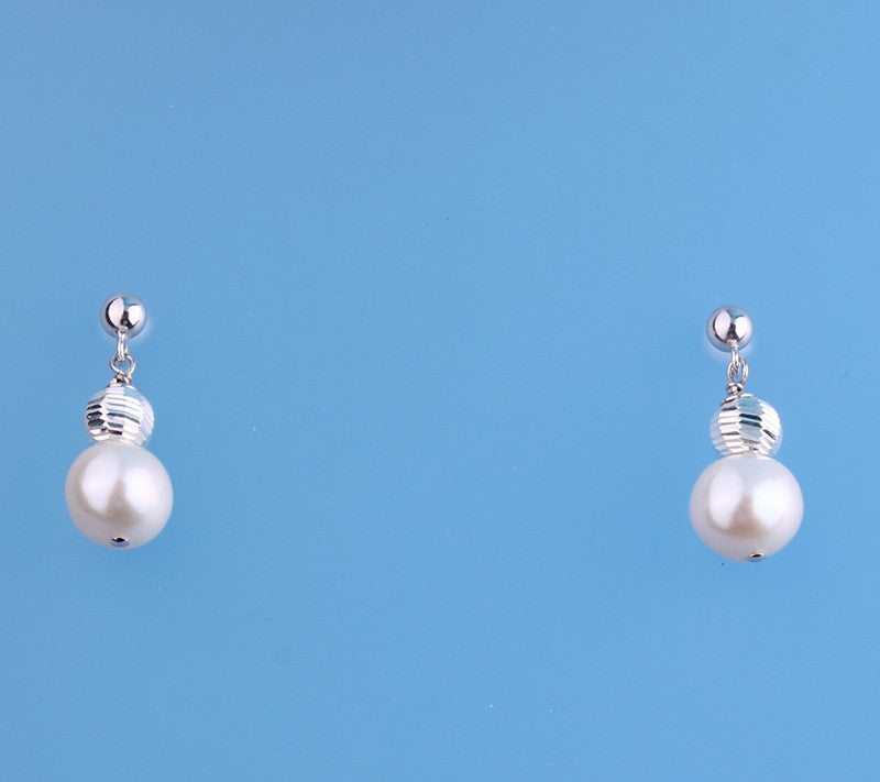 Sterling Silver Earrings with 8.5-9.5mm Potato Shape Freshwater Pearl - Wing Wo Hing Jewelry Group - Pearl Jewelry Manufacturer