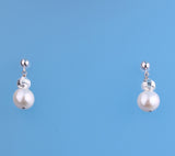 Sterling Silver Earrings with 8.5-9.5mm Potato Shape Freshwater Pearl - Wing Wo Hing Jewelry Group - Pearl Jewelry Manufacturer