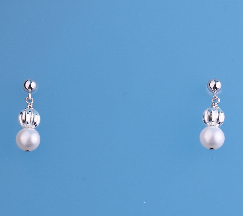 Sterling Silver Earrings with 6-7mm Potato Shape Freshwater Pearl - Wing Wo Hing Jewelry Group - Pearl Jewelry Manufacturer