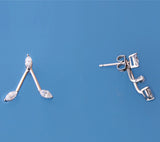Sterling Silver Earrings with Cubic Zirconia - Wing Wo Hing Jewelry Group - Pearl Jewelry Manufacturer