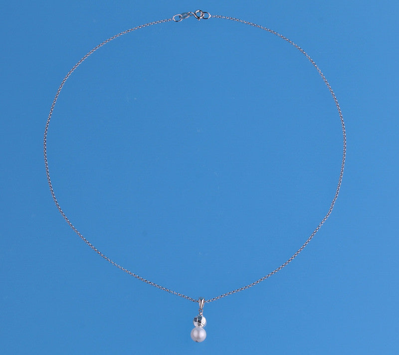 Sterling Silver Pendant with 6-7mm Potato Shape Freshwater Pearl - Wing Wo Hing Jewelry Group - Pearl Jewelry Manufacturer
