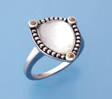 Sterling Silver Ring with Mother of Pearl and Citrine - Wing Wo Hing Jewelry Group - Pearl Jewelry Manufacturer