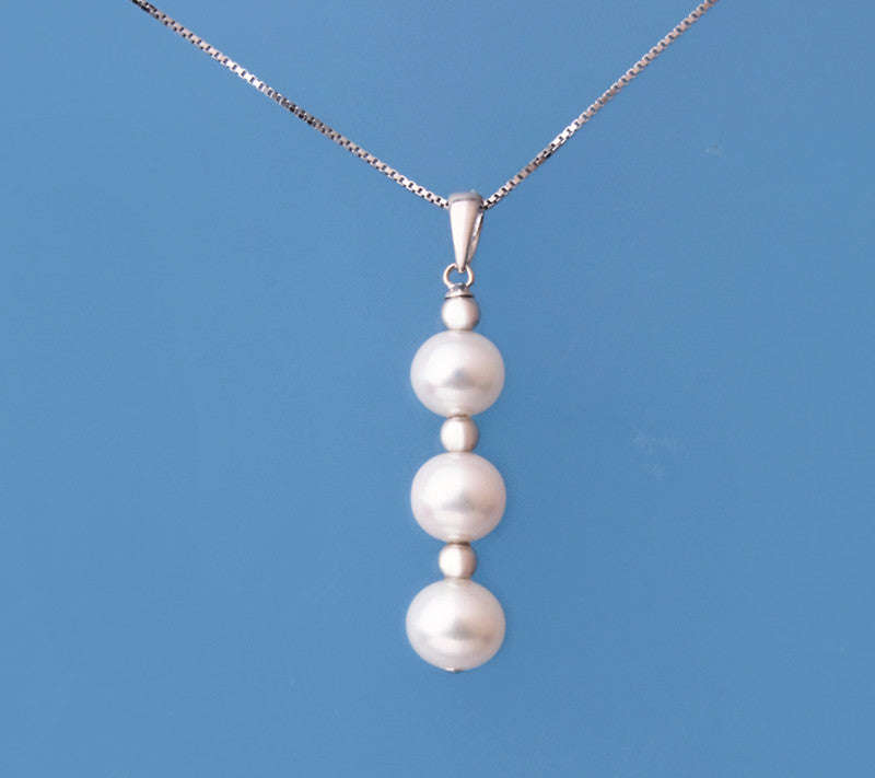 Sterling Silver Pendant with 6.5-7mm Potato Shape Freshwater Pearl - Wing Wo Hing Jewelry Group - Pearl Jewelry Manufacturer