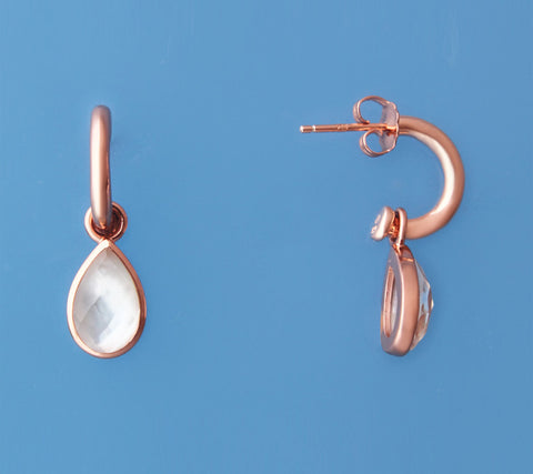 Rose Gold Plated Silver Earrings with Mother of Pearl