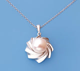 Sterling Silver Pendant with 10.5-11mm Button Shape Freshwater Pearl - Wing Wo Hing Jewelry Group - Pearl Jewelry Manufacturer