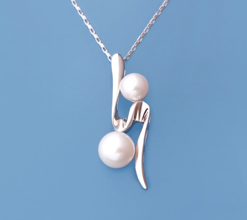 Sterling Silver Pendant with Button Shape Freshwater Pearl - Wing Wo Hing Jewelry Group - Pearl Jewelry Manufacturer