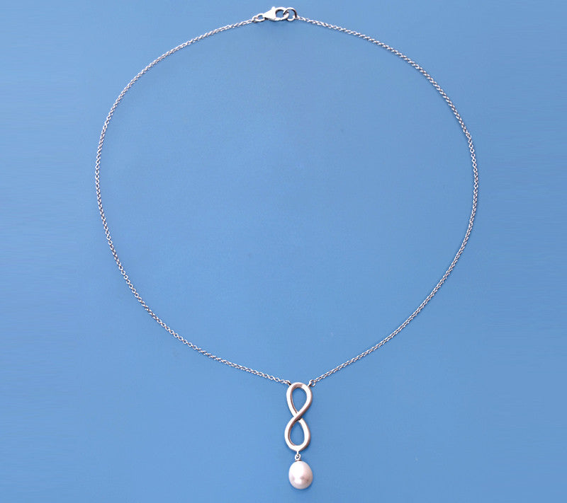 Sterling Silver Pendant with 7.5-8mm Drop Shape Freshwater Pearl - Wing Wo Hing Jewelry Group - Pearl Jewelry Manufacturer