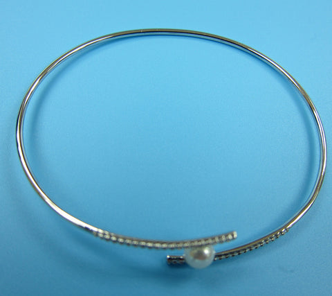 Sterling Silver Freshwater Pearl Bangle