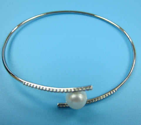 Sterling Silver Freshwater Pearl Bangle