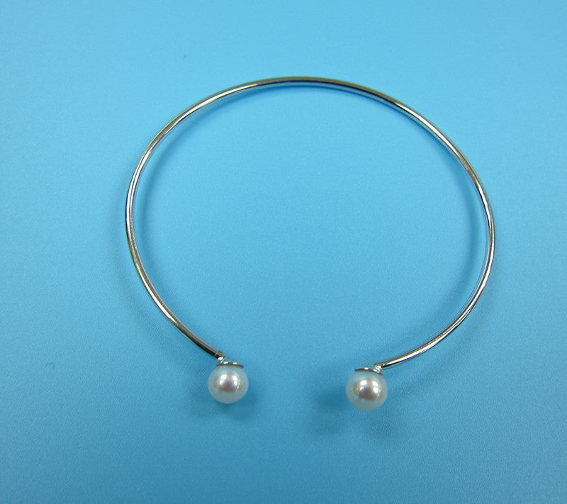 Sterling Silver Freshwater Pearl Bangle - Wing Wo Hing Jewelry Group - Pearl Jewelry Manufacturer