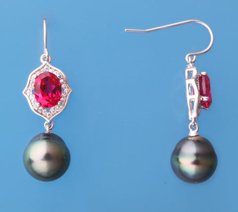 Sterling Silver Tahitian Pearl Earrings