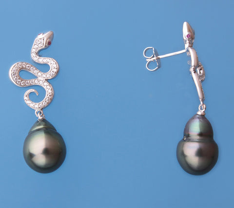 Sterling Silver Tahitian Pearl Earrings