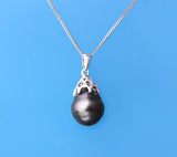 Sterling Silver Pendant with 10-11mm Tahitian Pearl - Wing Wo Hing Jewelry Group - Pearl Jewelry Manufacturer