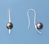 Sterling Silver Earrings with 9-10mm Round Shape Tahitian Pearl - Wing Wo Hing Jewelry Group - Pearl Jewelry Manufacturer