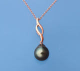 Rose Gold Plated Silver Pendant with 10-11mm Tahitian Pearl - Wing Wo Hing Jewelry Group - Pearl Jewelry Manufacturer