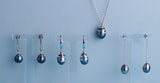 Sterling Silver Earrings with 10-11mm Tahitian Pearl and Cubic Zirconia