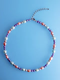 dyed pearl pearl choker