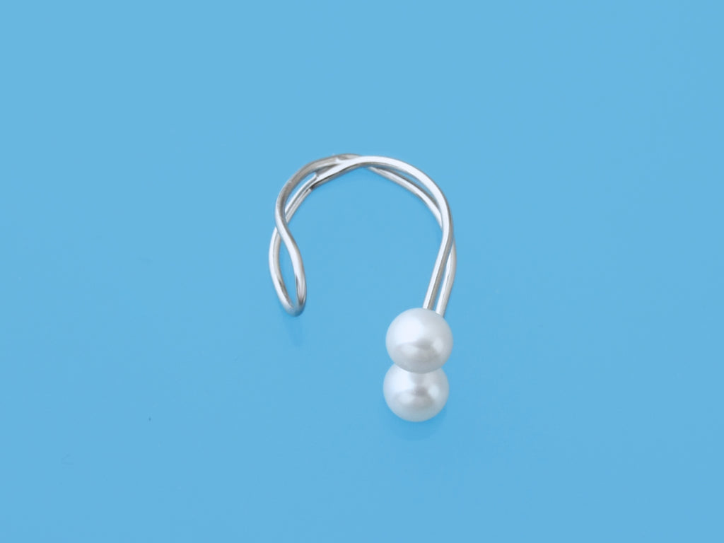 earring cuff earcuff pearl silver modern designer jewelry factory wholesale clip on 