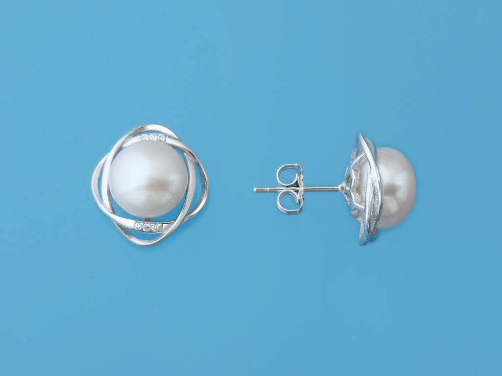 star universal earrings pearl freshwater 