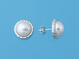 Pattern stylish big size pearl earrings