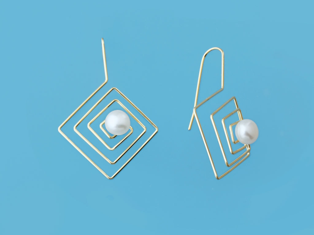 3d earrings freshwater pearl silver special
