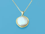 coin shape big size freshwater pearl pendant