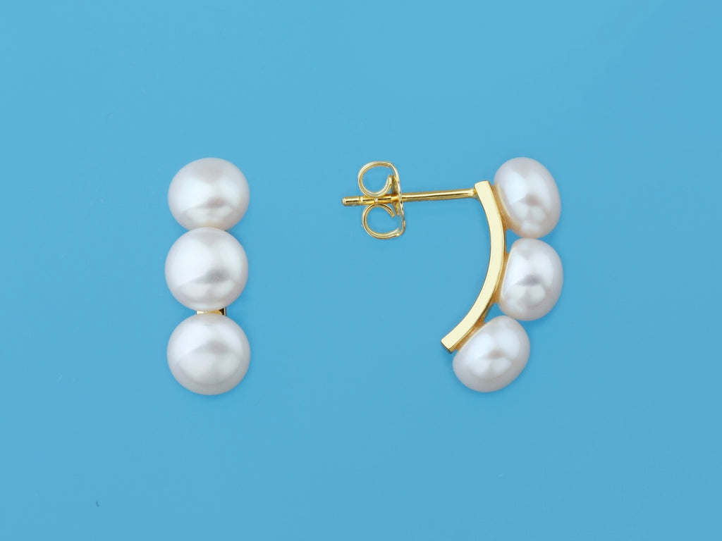 balanced freshwater cultured pearl earrings cuff jewelry 925 silver sterling designer