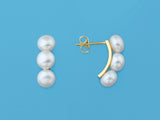 balanced freshwater cultured pearl earrings cuff jewelry 925 silver sterling designer