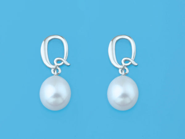 Initial Alphabet A-Z Pearl Earrings