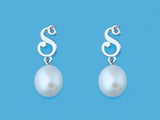 Initial Alphabet A-Z Pearl Earrings