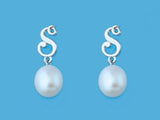 Initial Alphabet A-Z Pearl Earrings