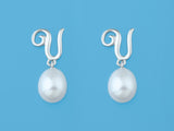 Initial Alphabet A-Z Pearl Earrings