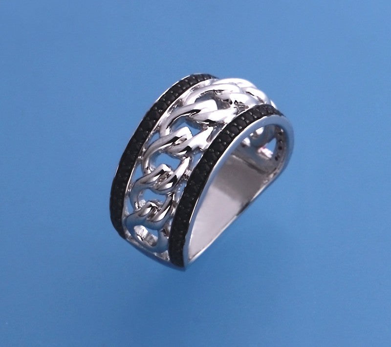 Sterling Silver Ring with Black Spinel - Wing Wo Hing Jewelry Group - Pearl Jewelry Manufacturer
